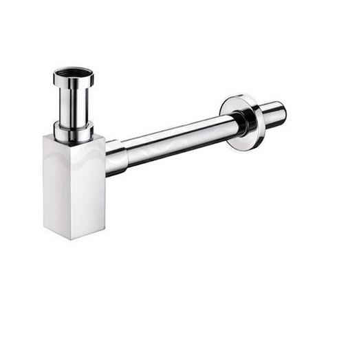 Sifone quadrato d'arredo cromato 1 1/4"